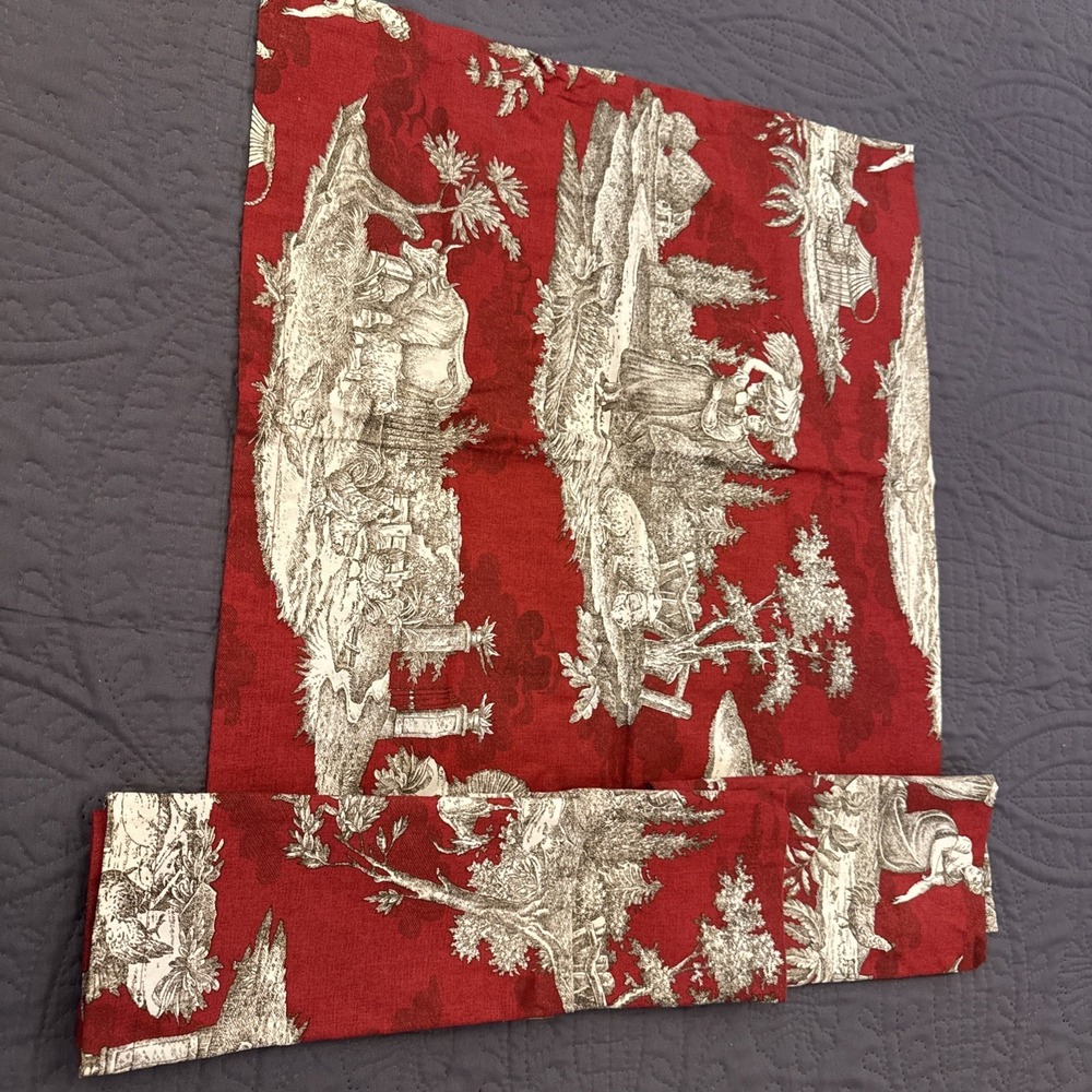WILLIAMS SONOMA Set Of 4 Red TOILE French Prairie Cottage Cotton Napkins‎ ITALY